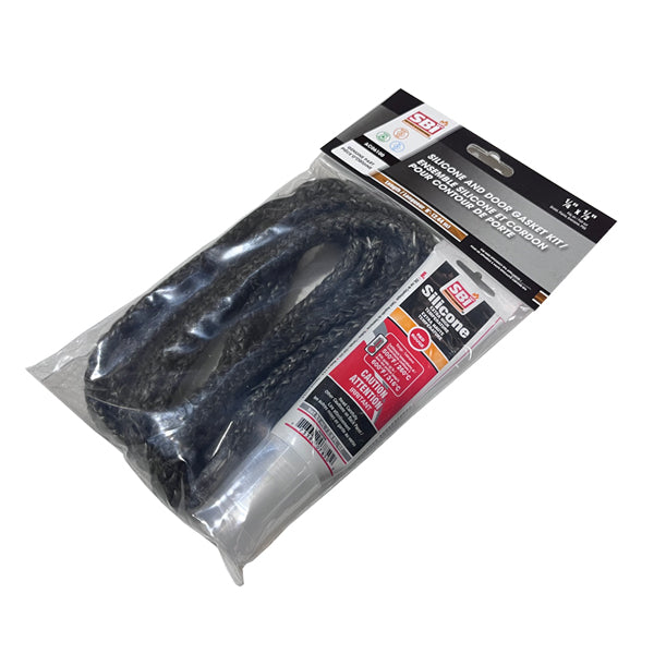 Osburn Door Gasket 1/4" x 1/2" x 8' - With Silicone